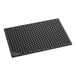A black heavy-duty rubber anti-fatigue floor mat with a diamond pattern and straight edges, measuring 2 feet by 3 feet and 3/4 inch thick.