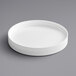 A white plastic Continuous Thread Flat Lid with a white foam liner.