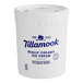 A white Tillamook container with blue text.