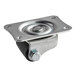 An Avantco metal caster with a metal wheel and plate.