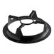 A black circular Avantco evaporator fan bracket with four holes.