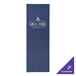 A blue fabric with white text covering for a menu.