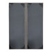 A black rectangular menu cover with a grey center and black stripe on white background.