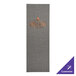 A grey rectangular menu cover with orange text.