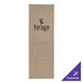 A brown fabric menu cover with black text.