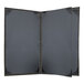 A grey rectangular menu cover with a black border.