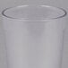 A close up of a clear Cambro plastic tumbler.