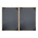 A black rectangular menu cover with a black border and corner corners.