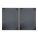 A black rectangular menu cover with a gray smoke design on the corners.