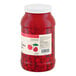 A large plastic jar of Regal maraschino cherries with stems.
