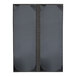 A grey rectangular menu cover with a black border and black stripe.