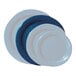 A stack of GET Texas Blue and White plates.