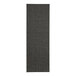 A grey rectangular menu cover with black lines in a fabric texture.