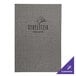A customizable smoke grey menu cover with a fabric surface.