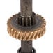A metal and gold Worm Gear Assembly for an Avantco MX20 Mixer.