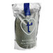 A white bag of Wild Hibiscus dried butterfly pea flowers with a blue heart and green leaf on it.