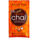 A package of 12 David Rio Tiger Spice Chai Tea Latte single serve packets with a tiger on it.