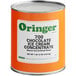 A white and orange #10 can of Oringer Chocolate Hard Serve Ice Cream Base.