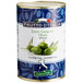 A Frutto d'Italia tin of green Cerignola olives with a green label.