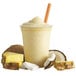 A close-up of a Pina Colada smoothie made with Torani Pina Colada Fruit Smoothie Mix.