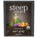 A black package of Steep By Bigelow organic Earl Grey tea bags.