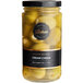 A jar of Belosa cream cheese stuffed queen olives with a black label.