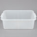 A Vollrath Traex clear plastic container with white handles and a white lid.