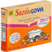 A white and yellow box of 20 Goya Sazon seasoning packets.