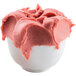 A bowl of pink Fabbri Morbifrutta gelato.