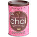A pink can of David Rio Flamingo Vanilla Decaf Sugar-Free Chai Tea Latte Mix.