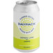 A DayPack case of 4 white cans with green labels of Lemon Lime Non-Alcoholic Sparkling Hop Water.