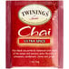 A red and white package of Twinings Ultra Spice Chai Tea Bags.