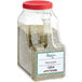 A large plastic container of Regal Italian Seasoning with a clear lid full of dried herbs.