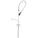 A T&S pre-rinse faucet with flex inlets, hose, and spray valve.
