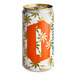 A close-up of an Optimist Botanicals Non-Alcoholic Cali Spritz can with a leaf design and red and gold accents.