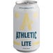 An Athletic Brewing Co. Athletic Lite beer can with a yellow and blue label.