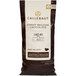 A white bag of Callebaut Recipe L 60/40 dark chocolate callets.