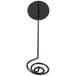 A black metal spiral Cal-Mil card holder with a metal pole.