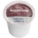 A white container of Ellis French Vanilla Brulee Coffee Single Serve Cups with a red and white label.