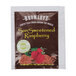 A package of Bromley Exotic Sun Sweetened Raspberry Herbal Tea with a white label.