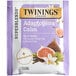 A purple and white box of Twinings Calm Adaptogens Fig & Vanilla Tea Bags.