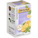 A box of Twinings tea bags with grapefruit and basil on white background.