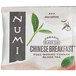 A package of Numi Organic Chinese Breakfast Tea Bags with a close up of a tea leaf.