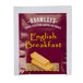 A red and yellow Bromley Exotic English Breakfast Tea package.