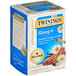 A blue and white box of Twinings Superblends Sleep+ Chamomile, Cinnamon & Vanilla Herbal Tea with a blue label.