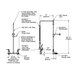 A diagram of a T&S wall mounted pre-rinse faucet with measurements.