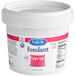 A white container of Satin Ice pink vanilla rolled fondant with a label.