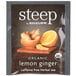 A package of Steep by Bigelow organic lemon ginger tea bags.