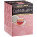 A white box of Bigelow English Breakfast Tea single serve pods.