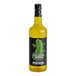 A yellow Van Holten's Pickleback Pickle Juice bottle with a green label and a green pickle on it.